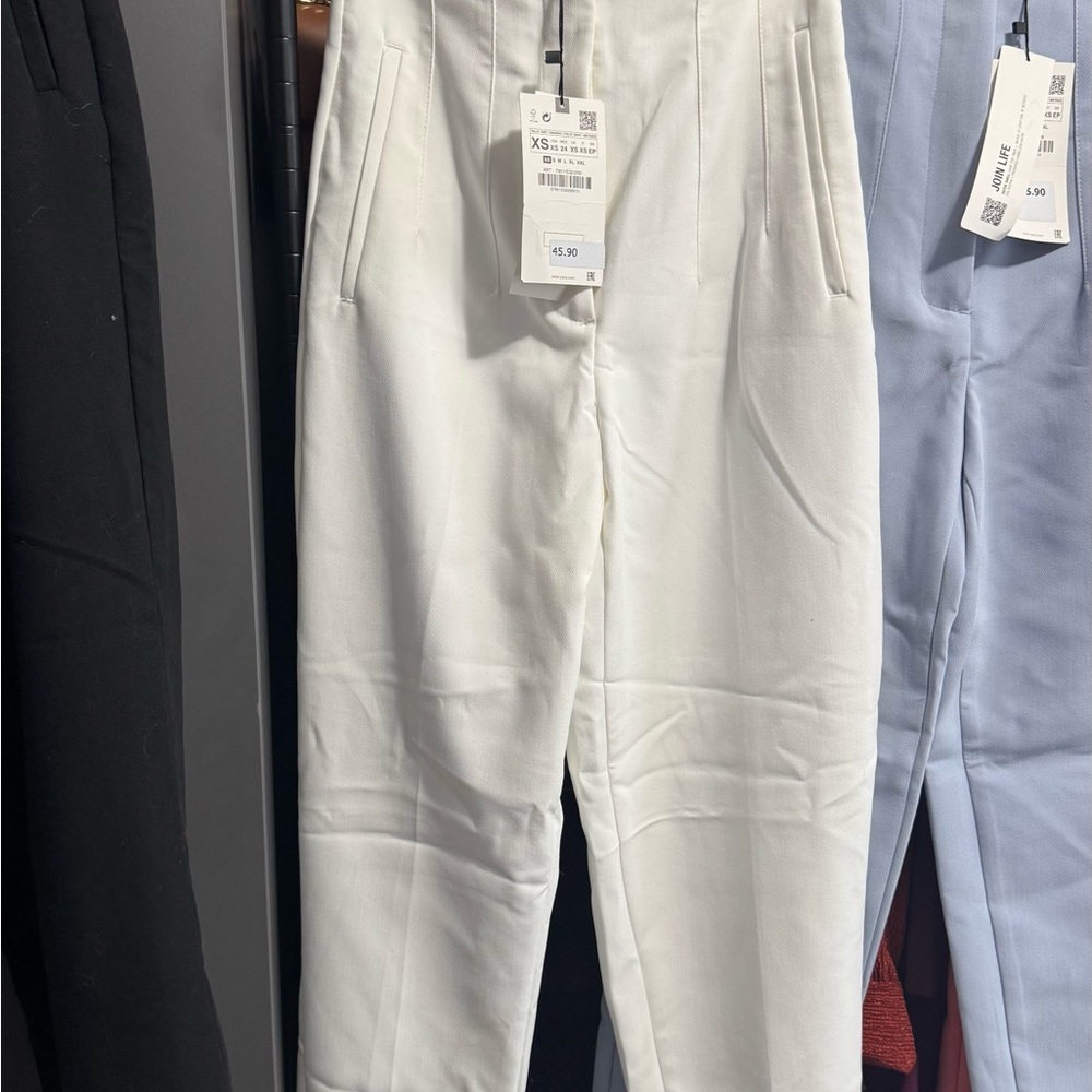 Zara White Dress Pants Tailored High-Waisted
